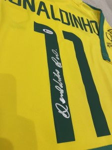 Ronaldinho Hand Signed BRAZIL Shirt BAS BECKETT WITNESSED COA for sale on Ebay