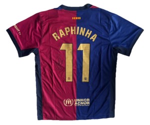 RAPHINHA Hand Signed 2024/25 Home FC Barcelona #11 Football Jersey Proof/COA for sale on Ebay