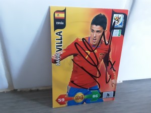 DAVID VILLA - SPAIN Signed Panini World Cup 2010 Football trading card for sale on Ebay