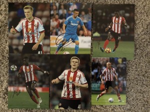 Sunderland 6x Signed Photos [Inc. Wes Brown, Watmore, Honeyman, Kone] for sale on Ebay