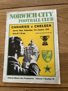 Norwich City v Chelsea League Cup Programme 1972/73 for sale on Ebay