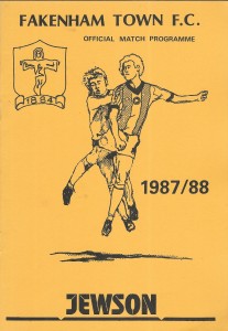 Fakenham Town v Norwich City. Friendly Match. 1987-1988 for sale on Ebay