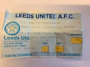 1993/94 - Leeds v Manchester United - 09/04/1994 - Ticket Stub - Man Utd for sale on Ebay