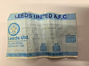 1994/95 - Leeds v Manchester United - 11/09/94 - Ticket Stub - Man Utd for sale on Ebay