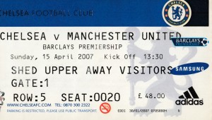 CHELSEA V MANCHESTER UNITED 15/4/2007  PREMIER LEAGUE - USED TICKET for sale on Ebay