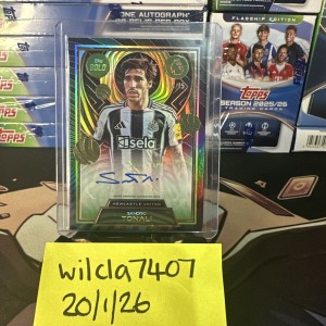 Sandro Tonali Auto /75 Topps Gold 2025/26 Newcastle United Autograph for sale on Ebay