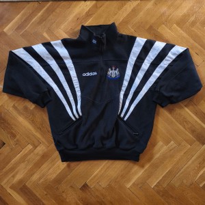 Vintage Adidas Newcastle United Fleece 1/4 Zip 1995–96 Season Black 90s M for sale on Ebay