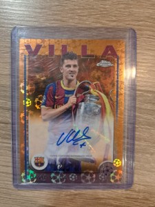 Topps Chrome UCC David Villa 24/25 Auto /25 FC Barcelona Logofractor Ucc for sale on Ebay