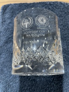 Commemorative Crystal Glass Clyde v Glasgow Rangers - Scottish Cup February 1996 for sale on Ebay