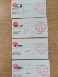 4 MANCHESTER UNITED HOME TICKETS 1970'S - TESTIMONIAL. K STAND for sale on Ebay