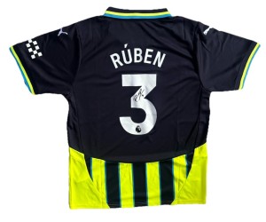RÚBEN DIAS Hand Signed Manchester City 24/25 Away Football Shirt Proof/COA for sale on Ebay