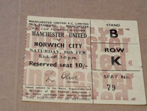 Manchester United v Norwich City (FA Cup) 1966-67 ticket #2 for sale on Ebay