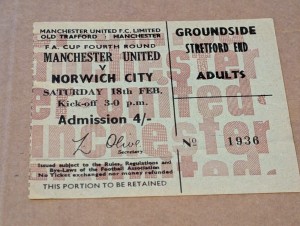Manchester United v Norwich City (FA Cup) 1966-67 ticket #3 for sale on Ebay