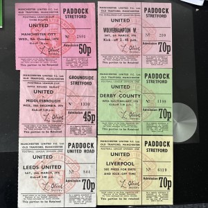Football Ticket Stubs Manchester United 1970s for sale on Ebay