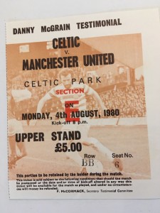 Celtic V Man United 1980 ticket for sale on Ebay
