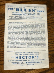 Birmingham City V Derby County 1945/46 for sale on Ebay