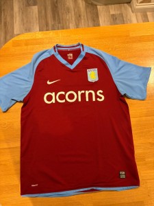 Aston Villa Home Football Shirt 2008-2009 Season Acorns Size L Claret & Blue for sale on Ebay