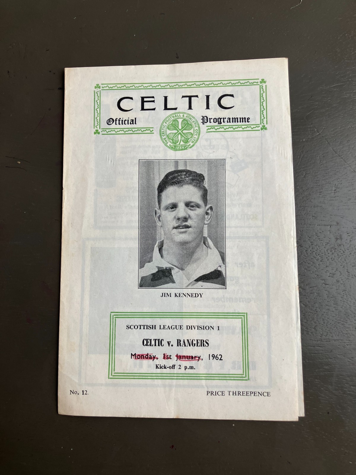 Celtic v Rangers 1st Jan  1962 Scottish League Div 1, Rare Postponed Game.. for sale on Ebay