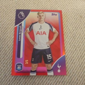 Topps Premier League 2025-26 Lucas Bergvall 3/5 Red Foil Tottenham Hotspur for sale on Ebay