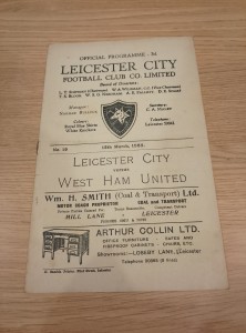 1951/52 Leicester City v West Ham United 15/3/52 for sale on Ebay