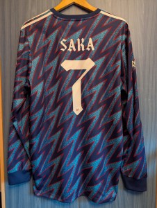 Arsenal 2021/22 Third Shirt Carabao Cup #7 Saka Size XL Adidas Long Sleeve Rare for sale on Ebay