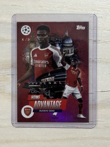 2026 Topps UCC CASE HIT - Red Foil Bukayo Saka Home Advantage Arsenal 4/5 RARE for sale on Ebay