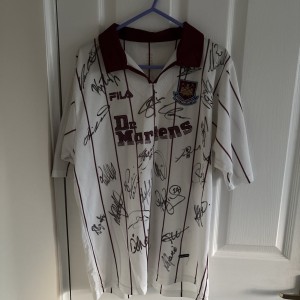 👀Signed West Ham United 2002-2003 Fila away shirt - Canio, Defoe, Medium👀 for sale on Ebay