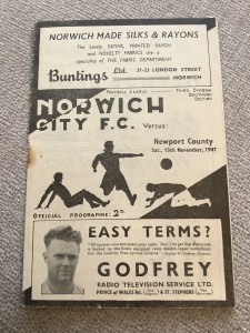 15 November 1947 Norwich City v Newport County Scarce for sale on Ebay