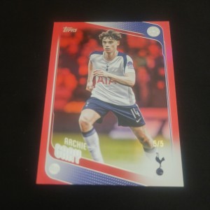 Topps UCC Flagship 25-26 Archie Gray 5/5 Red Refractor Bookend Tottenham Hotspur for sale on Ebay