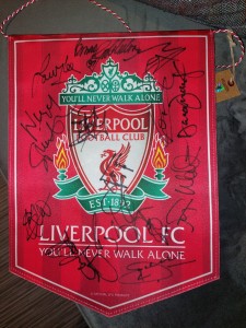 Liverpool Fc Signed Pennant With photo Proof for sale on Ebay