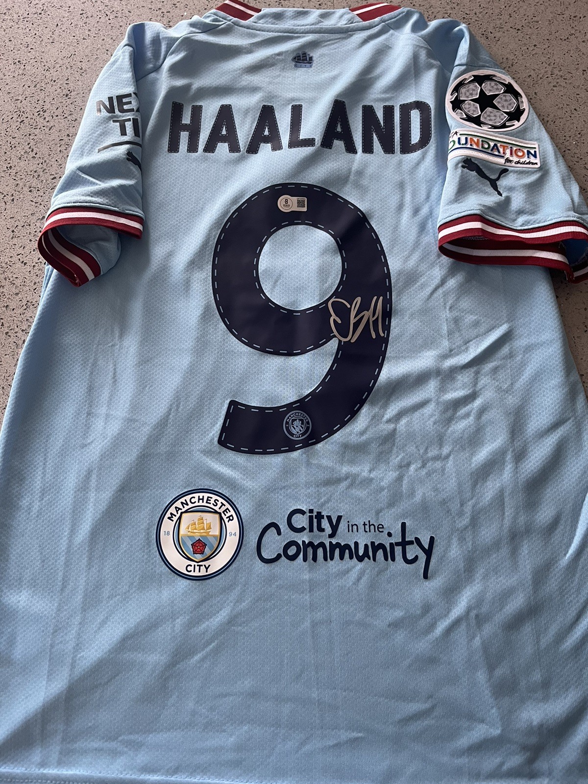 Erling haaland Signed Manchester City Shirt Beckett Authentication Services COA for sale on Ebay