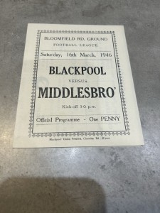 Scarce Blackpool V Middlesbrough Football Programme 16/3/1946 for sale on Ebay