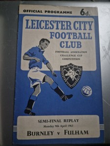 1961/62 Burnley v Fulham FA Cup Semi Final Replay At Leicester  for sale on Ebay