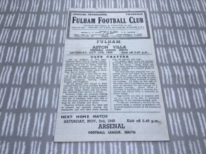WW2 Fulham v Aston Villa 1945/46 Football League South 4 Pager - 27th Oct 1945 for sale on Ebay