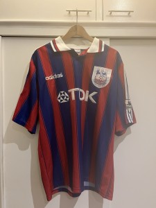 1996-98 Crystal Palace Home Shirt Lombardo #7 Adidas Size L Vintage Original for sale on Ebay