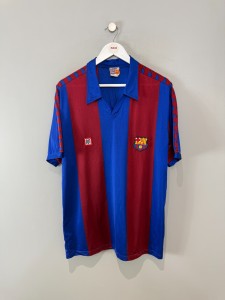 BARCELONA 1984/89 HOME SHIRT (size L) MEYBA ORIGINAL VINTAGE FOOTBALL SHIRT for sale on Ebay