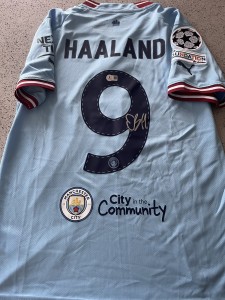 Erling haaland Signed Manchester City Shirt Beckett Authentication Services COA for sale on Ebay