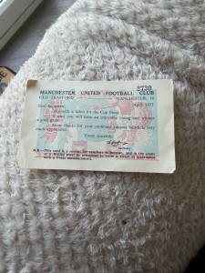Manchester United Receipt Of Ticket 1957 Vs Aston Villa for sale on Ebay