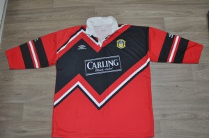 Extremely Rare Leeds Rhinos Red and Black Rugby Shirt for sale on Ebay