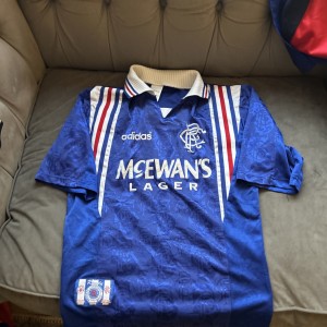Rangers FC Adidas 1996 1997 Official Home Blue Football Shirt Top Size small  for sale on Ebay