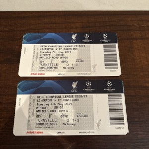 LIVERPOOL v BARCELONA Complete Tickets 2018/19 UEFA Champions League Semi Final for sale on Ebay