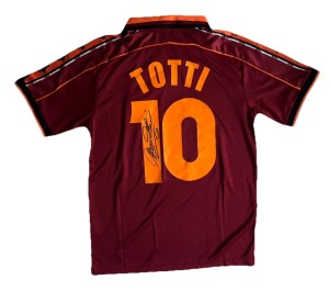FRANCESCO TOTTI Hand Signed Authentic As Roma 98/99 RETRO Shirt LEGEND Proof/COA for sale on Ebay