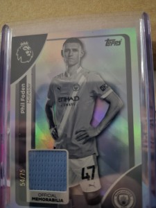 Phil Foden Manchester City Player Worn Patch /75 Topps Premier League 25/26 for sale on Ebay