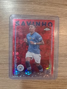 Savinho /5 Red Topps Chrome Logofractor Ucc Manchester City for sale on Ebay