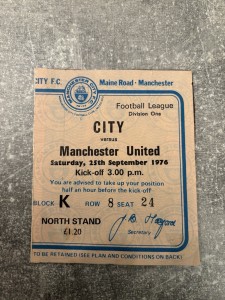 1976/77 Manchester City v Manchester United Division 1 Ticket Stub (United End) for sale on Ebay