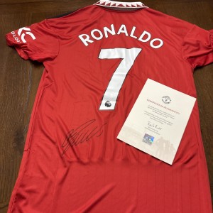 Cristiano Ronaldo rear signed Manchester United shirt with club COA for sale on Ebay