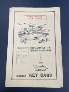 1953/54 MIDDLESBROUGH V ASTON VILLA 03-04-1954 DIVISION 1 for sale on Ebay