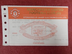 MANCHESTER UNITED v SOUTHAMPTON | 1991/1992 | DIV. 1 TICKET | 5 FEB 1992 for sale on Ebay
