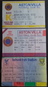 3 Manchester United League & Cup Tickets 1992/3 for sale on Ebay