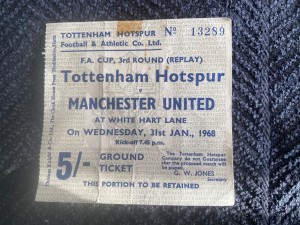 Tottenham Hotspur / Spurs v Manchester United 1967/68 FA Cup 3rd Round Ticket for sale on Ebay
